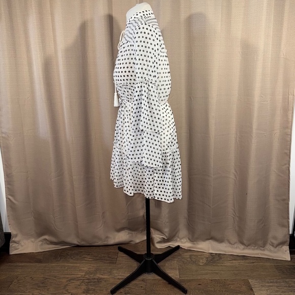 SNDYS | Connie Polka Dot Dress with Tie Neck | L - Picture 3 of 12